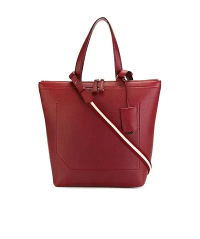 Bally Logo Details Handbag In Brown