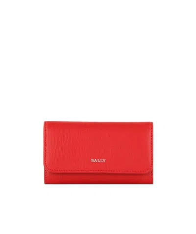 Bally Logo Details Key Bag In Red