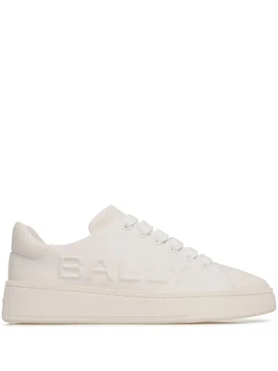 Bally Logo-embossed Leather Sneakers In White
