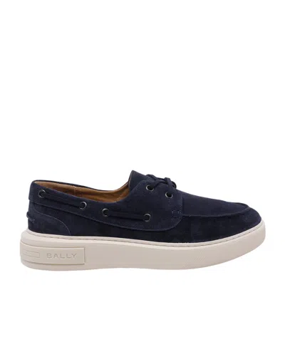 Bally Logo Embossed Sneakers In Blue