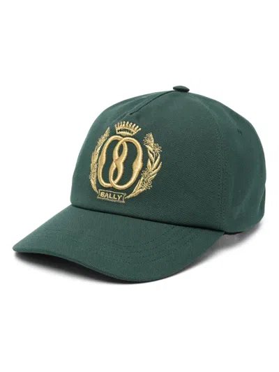 Bally Emblem Baseball Hat In Green Cotton