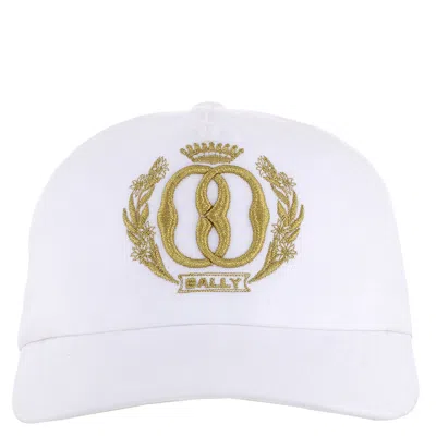 Bally Logo Embroidered Cotton Baseball Cap In White