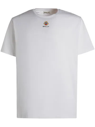 Bally Logo-embroidered Crew-neck T-shirt In White