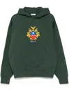 Bally Logo-embroidered Hoodie In Green
