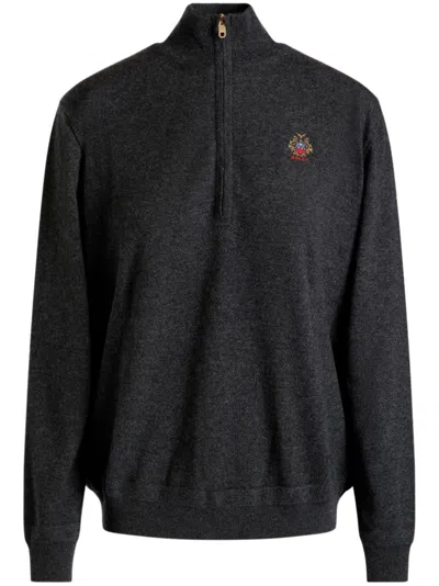 Bally Logo-embroidered Jumper In Grey