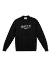 Bally Logo-embroidered Merino Wool Sweater In Black