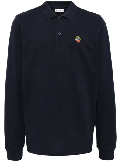 Bally Logo-embroidered Polo Shirt In Blue