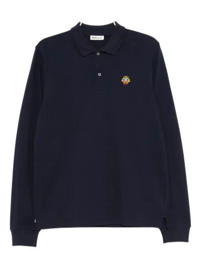 Bally Logo-embroidered Polo Shirt In Blue