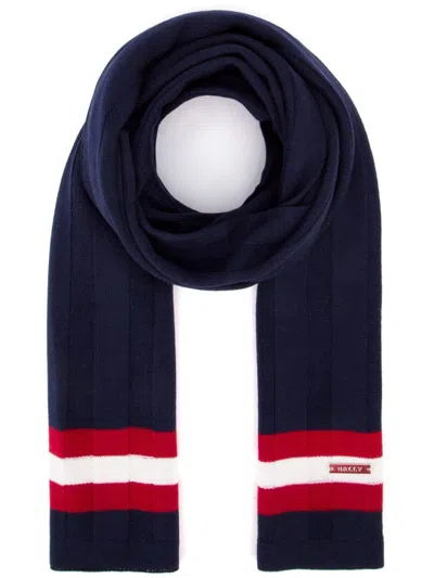 Bally Logo Embroidered Scarf In Blue