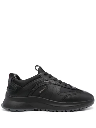 Bally Logo-embroidered Sneakers In Black