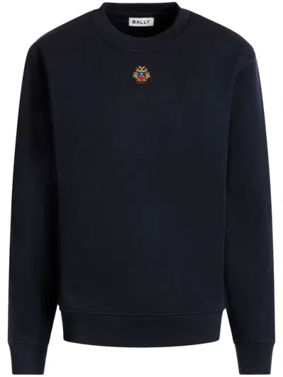 Bally Logo-embroidered Sweatshirt In Blue