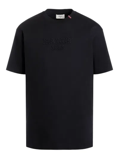 Bally Logo-embroidered T-shirt In Black