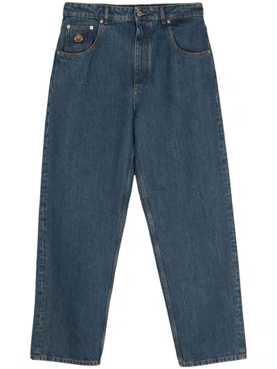 BALLY LOGO-EMBROIDERED TAPERED JEANS