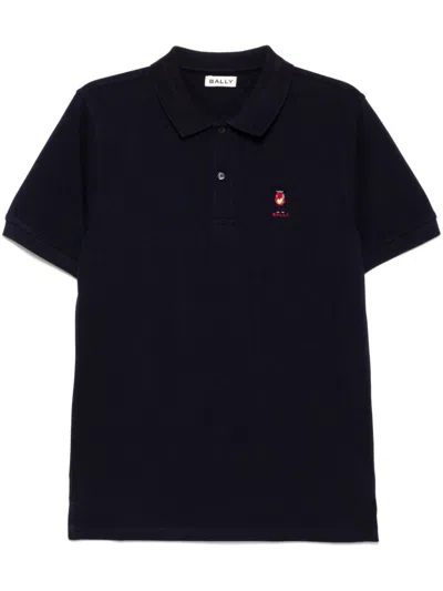 Bally Logo Embroidery Short-sleeves Polo Shirt In Blue