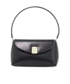 Bally Logo Engraved Foldover-top Shoulder Bag In Black