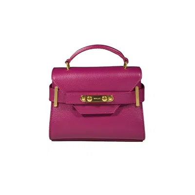 Bally Logo Engraved Tote Bag In Purple