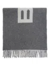 Bally Logo Fringed Scarf In Gray