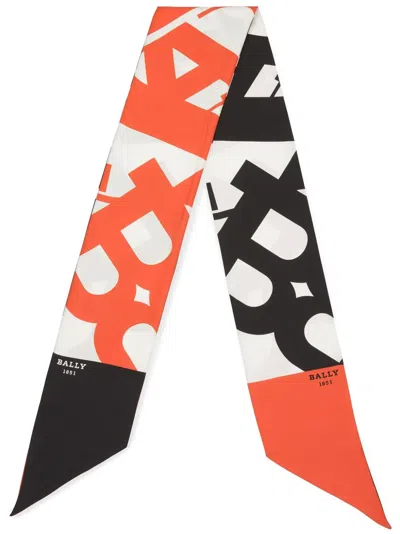 Bally Logo Hair Tie In Black