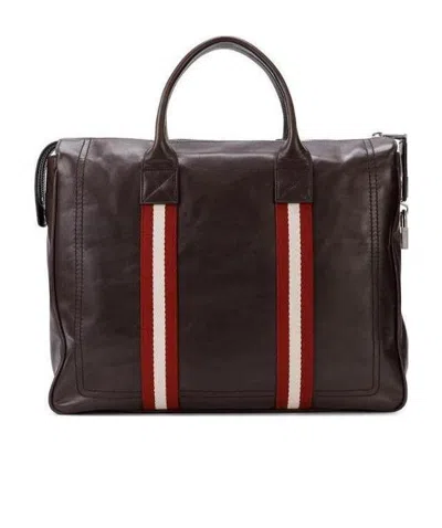 Bally Logo Handbag In Brown