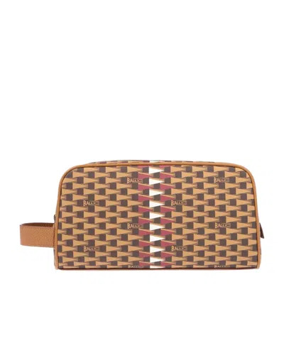 Bally Logo Handbag In Brown