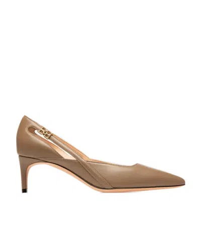 Bally Logo High Heels In Brown