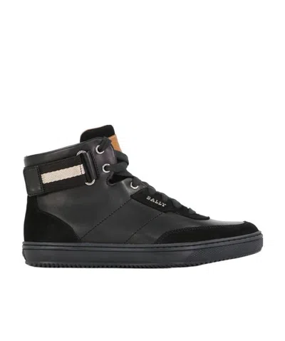 Bally Logo High-top Leisure Sports Shoes In Black