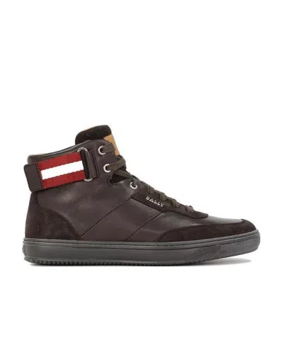 Bally Logo High-top Leisure Sports Shoes In Black