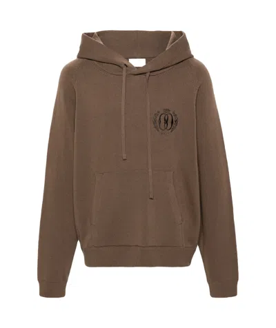 Bally Logo Hooded Sweater In Brown