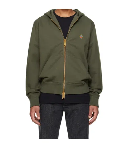 Bally Logo Hooded Sweater In Green