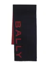 Bally Logo Intarsia-knit Scarf In Blue