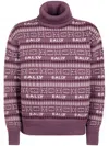 Bally Logo-intarsia Merino Wool Jumper In Purple