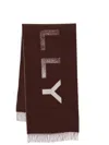Bally Logo-intarsia Scarf In Brown