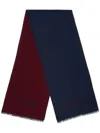 Bally Logo-intarsia Wool Scarf In Blue