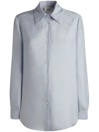 Bally Logo-jacquard Shirt In Blau
