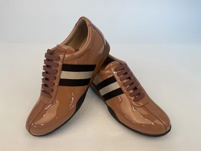 Bally Logo Lace Up Casual Sports Shoes In Brown