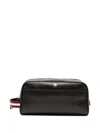 Bally Logo Leather Clutch Bag In Black