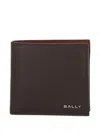 Bally Logo Leather Wallet In Brown