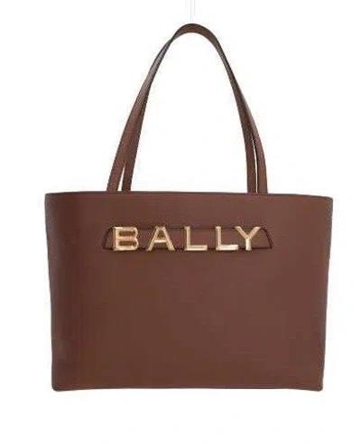 Bally Logo-lettering Magnetic Fastened Tote Bag In Leather
