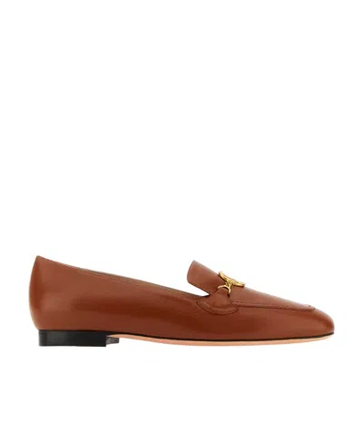 Bally Logo Loafers In Brown