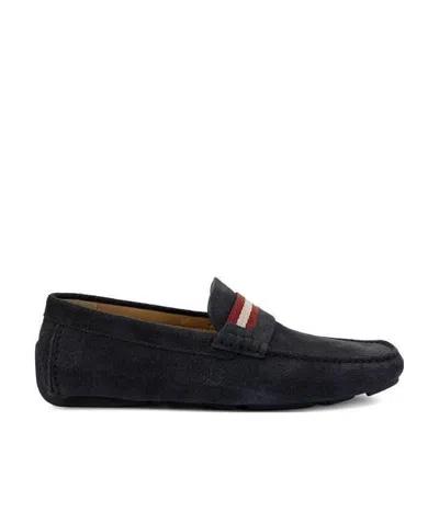 Bally Perthy Suede Loafers In Black