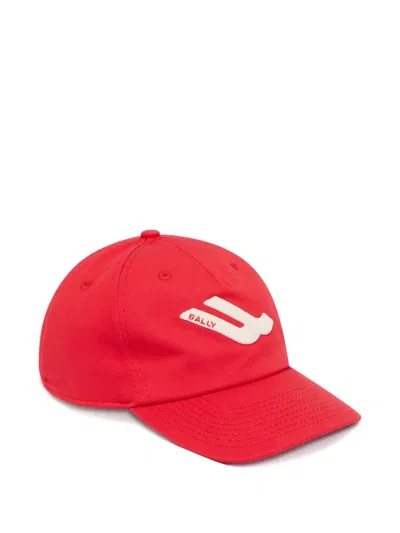 Bally Logo-patch Baseball Cap In Red