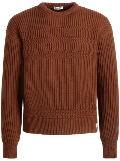 Bally Logo-patch Jumper In Brown