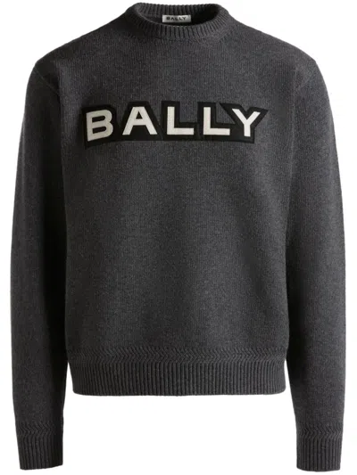Bally Logo-patch Jumper In Grey