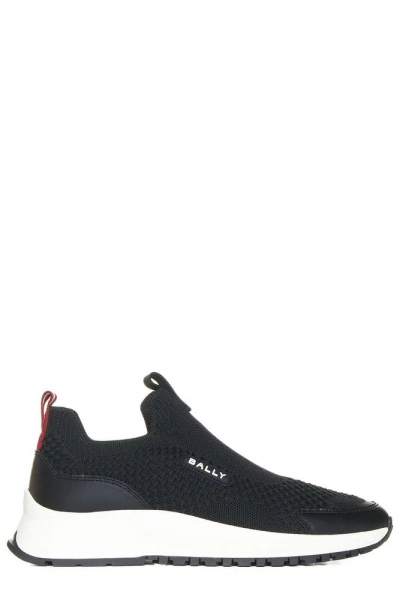 Bally Logo Patch Meshed Sneakers In Black