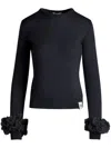 Bally Logo-patch Mohair Jumper In Blue
