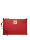 Bally Logo-patch Pouch In Red