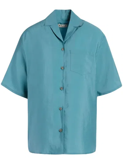 Bally Hemd Mit Logo-patch In Blau