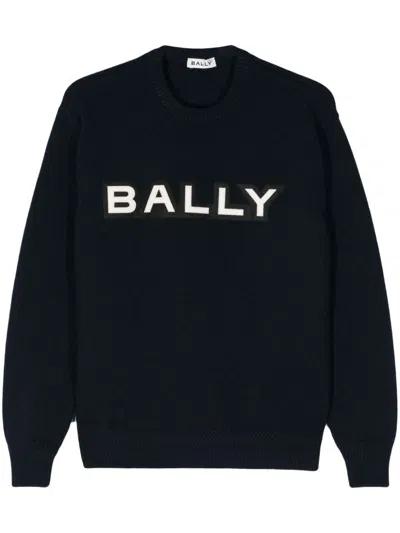 Bally Logo-patch Sweater In Blue