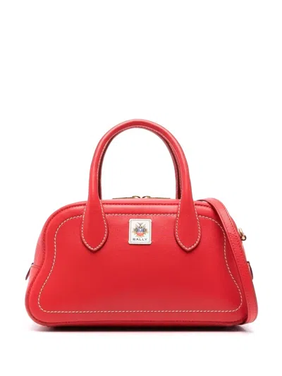 Bally Logo-patch Tote Bag In Red