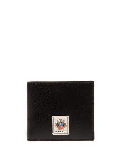Bally Logo-patch Wallet In Black